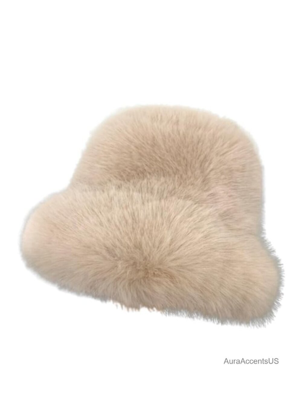 Fluffy Faux Fur Bucket Hat Fuzzy Warm Winter Fisherman Cap for Women